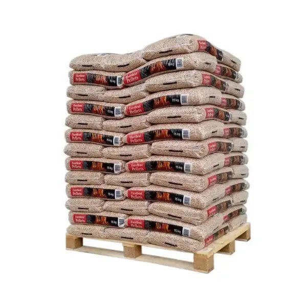 Französische Holzpellets ENplus A1 / DINplus – 975 kg Palette (65×15 kg), Heizwert bis 4,9 kWh/kg, Nadelholz
