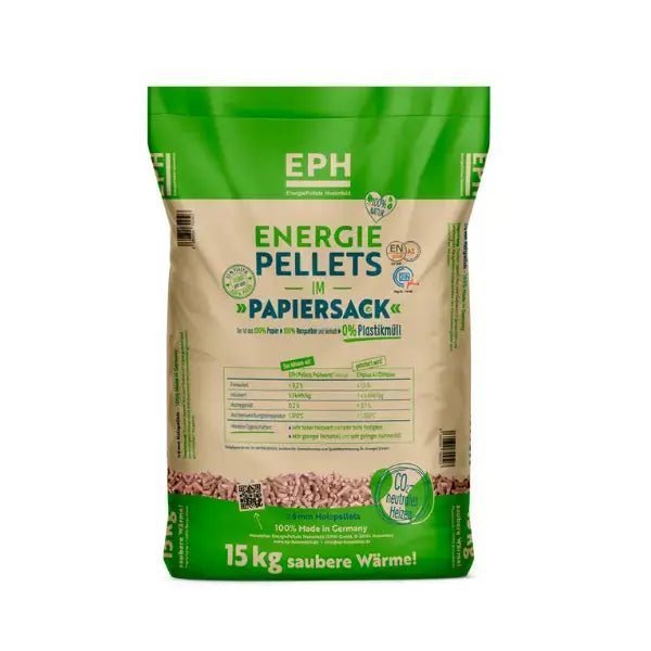 EPH Holzpellets ENplus A1 – 975 kg Palette (65×15 kg), Heizwert ≥4,6 kWh/kg, Nadelholz, 6 mm