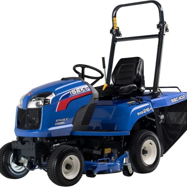 ISEKI SXG 216+ Diesel Rasentraktor – 15 PS, 102 cm Schnittbreite, 380 L Fangkorb, mechanische Entleerung, Hydrostat