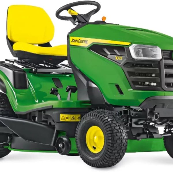 John Deere X127 Rasentraktor, 107 cm Schnittbreite, 20 PS V-Twin Motor, Hydrostat, Seitenauswurf