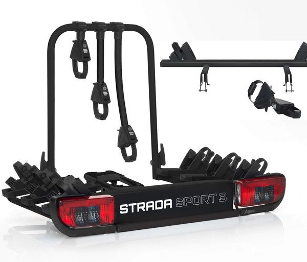 Atera Strada Sport M3 + 4. Fahrradadapter – 4-Fahrrad-Anhängerkupplungsträger (schwarz)-Neu