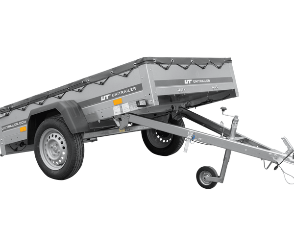 Autotransportanhänger 200×125 UNITRAILER GARDEN 201 KIPP mit H-0-Rahmen und grauer Plane-Neu