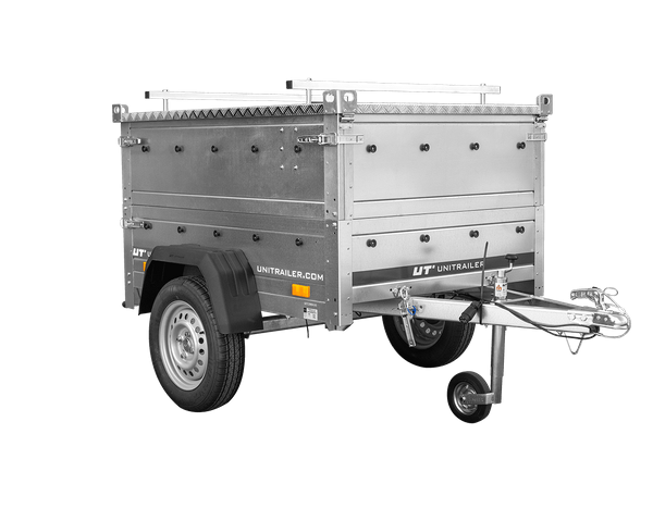 Einachsanhänger 150×106 UNITRAILER GARDEN 150 KIPP mit BIS-Seitenwänden und Aluminiumabdeckung-Neu