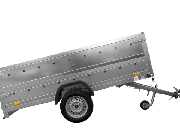 Einachsanhänger auf Federn 264×125 UNITRAILER GARDEN 264/R KIPP mit BIS-Seiten, H-0-Rahmen und grauer Plane-Neu