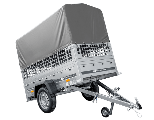 Kippanhänger Garden Trailer 200 KIPP 200×106 cm 750 kg mit Laubgitteraufsatz, Hochplane, Hochspriegel und Stützrad-Neu