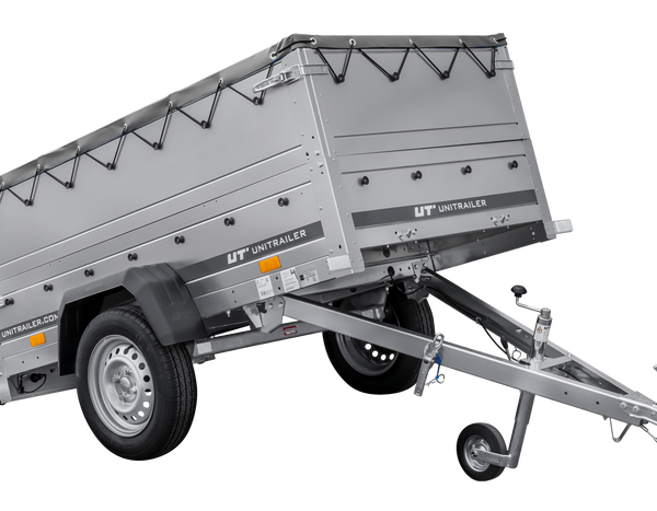 Kippbarer Pkw Anhänger GARDEN TRAILER 200 KIPP mit zusätzlichen Bordwänden, Stützrad und Flachplane-Neu