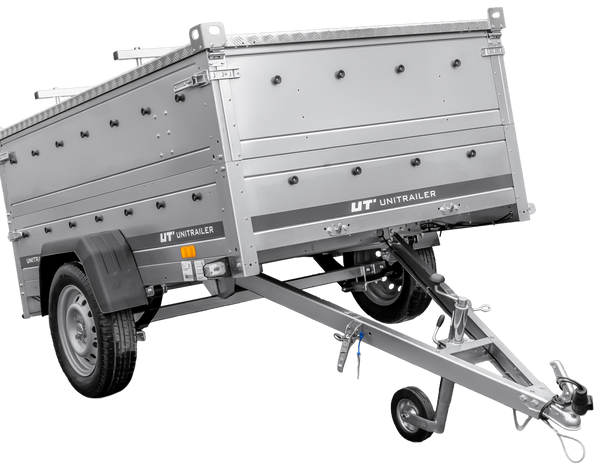 Leichtanhänger auf Federn 200×125 UNITRAILER GARDEN 201/R KIPP mit BIS-Seiten und Aluminiumabdeckung-Neu