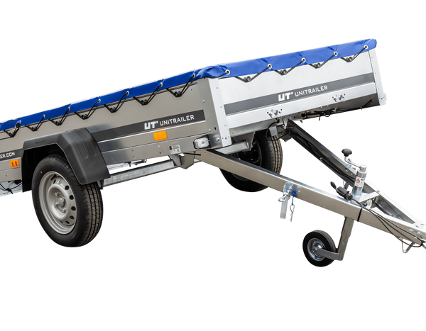 Pkw-Kippanhänger Garden Trailer 230 KIPP [230 cm x 125 cm] mit Flachplane, Stützrad und Planenträger-Neu