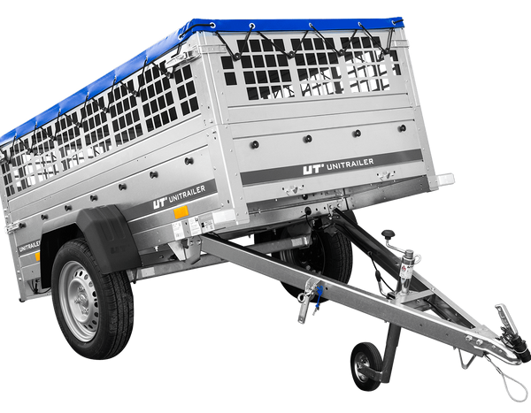Pkw Planenanhänger GARDEN TRAILER 200 KIPP mit Laubgitteraufsatz, Stützrad, Flachplane und Planenträger-Neu