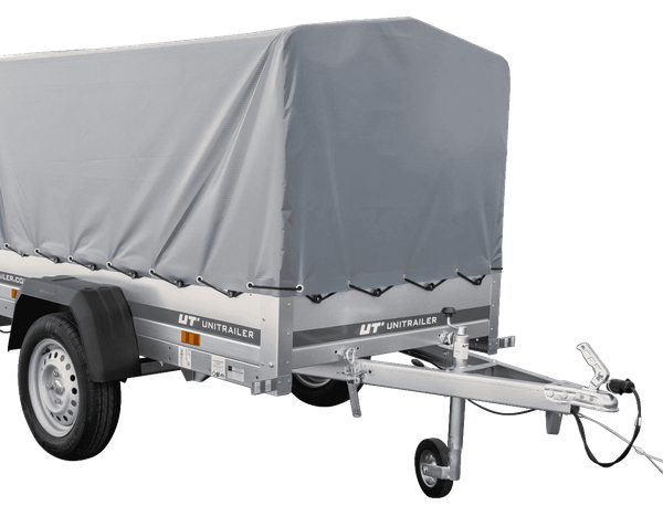 Tieflader Pkw Anhänger Garden Trailer 200 KIPP 200×106 cm 750 kg [mit Hochspriegel, Hochplane und Stützrad]-Neu