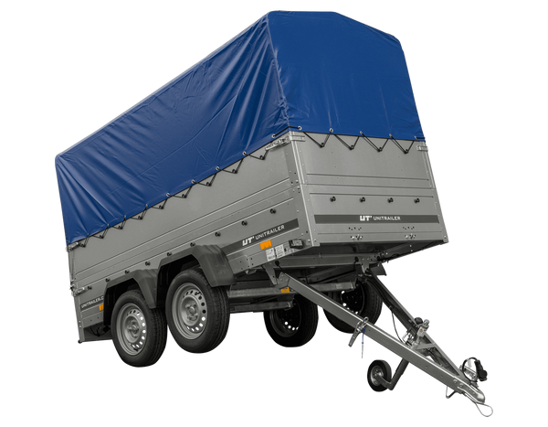UNITRAILER GARDEN TRAILER 264/2 KIPP Doppelachsanhänger mit Stützrad, zusätzlichen Bordwänden, Spriegel und hoher Plane-Neu